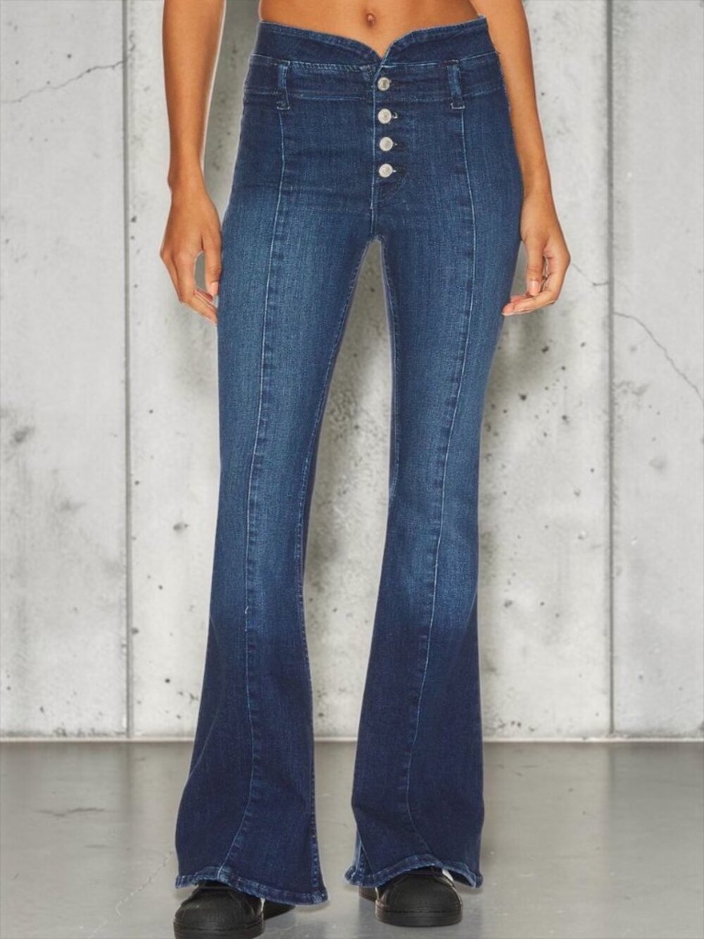 Free People We The Free After Dark Mid Rise Flare Jean 27 Lilibet Blue